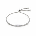 Women's Elegant Silver-Toned Crystal-Studded  Bracelet