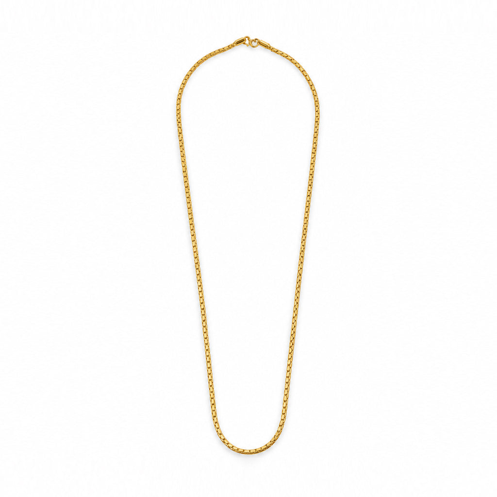 Gold-Toned Classic Rectangular Link Chain Necklace