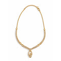 Gold Crystal Drop Pendant Necklace
