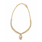 Gold Crystal Drop Pendant Necklace