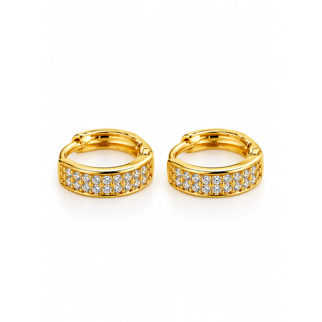 Gold Crystal Hoop Earrings