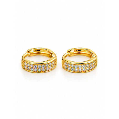 Gold Crystal Hoop Earrings