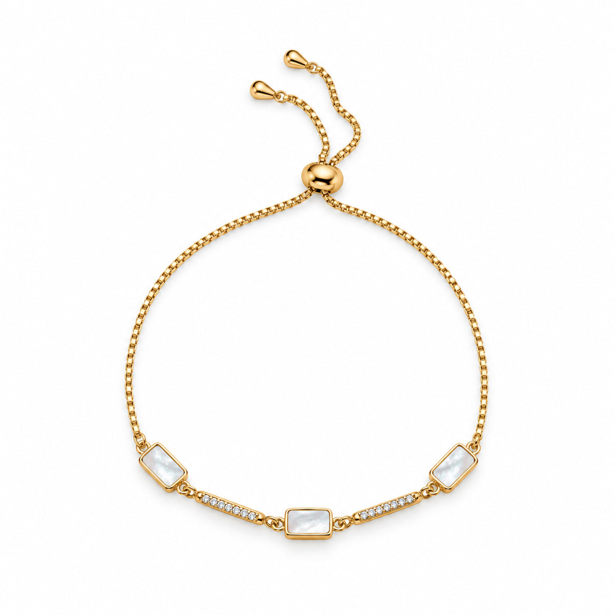 Women's Elegant Gold-Toned White Bracelet