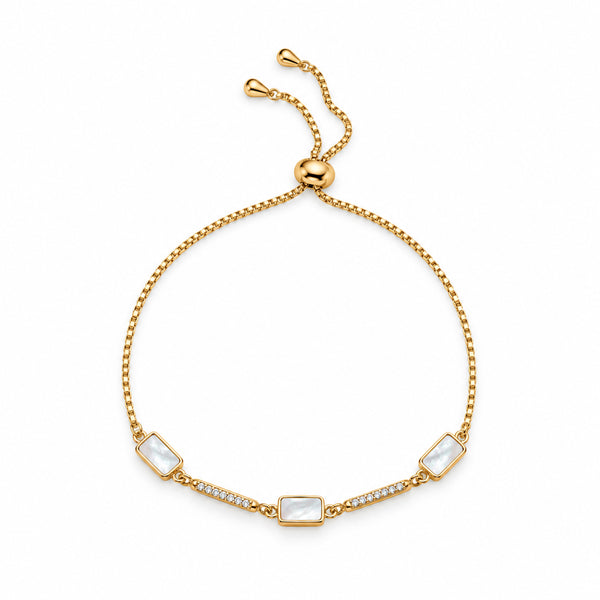 Women's Elegant Gold-Toned White Bracelet