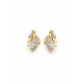 Gold Crystal Leaf Stud Earrings