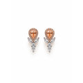 Rose Gold Floral Crystal Stud Earrings