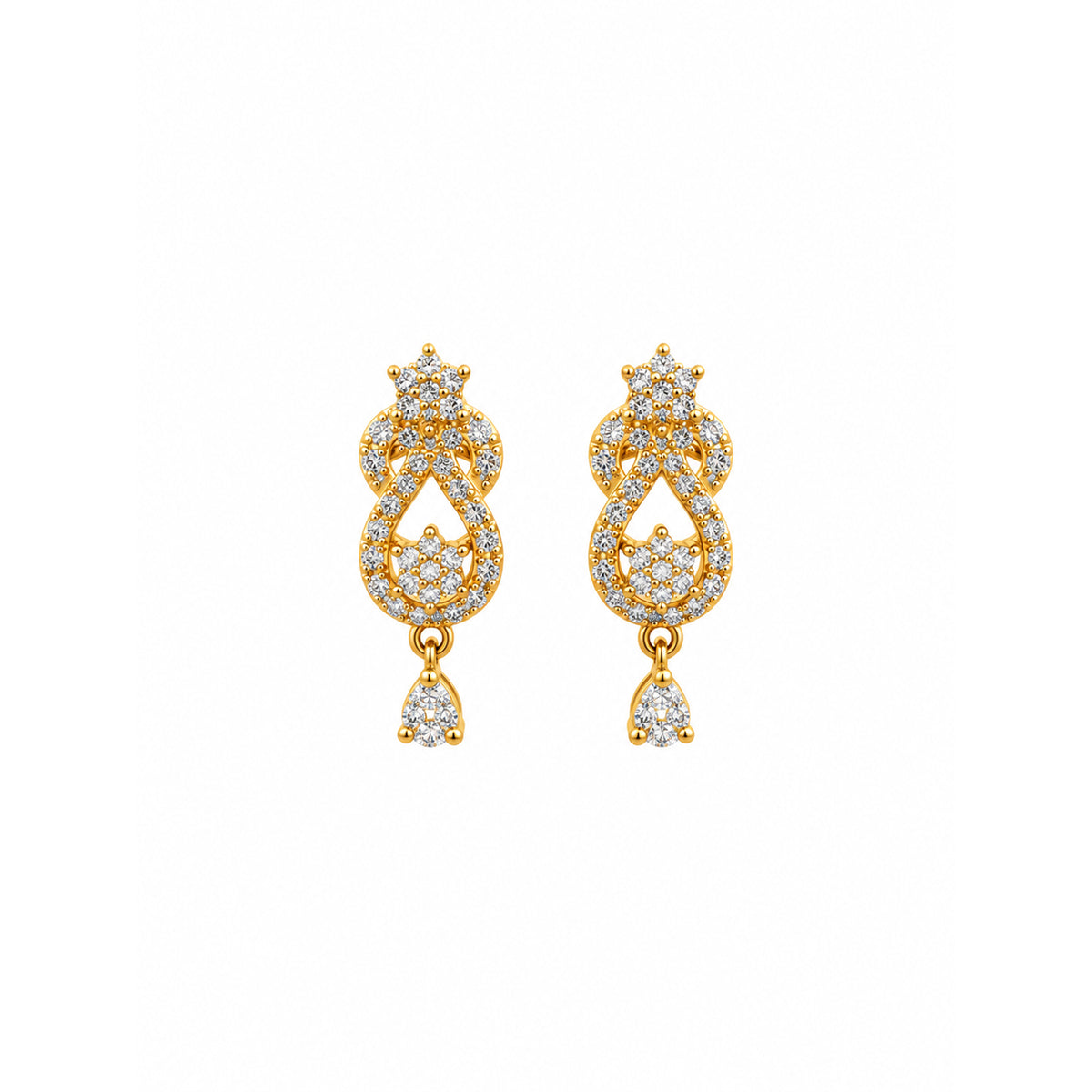 Gold Crystal Teardrop Earrings