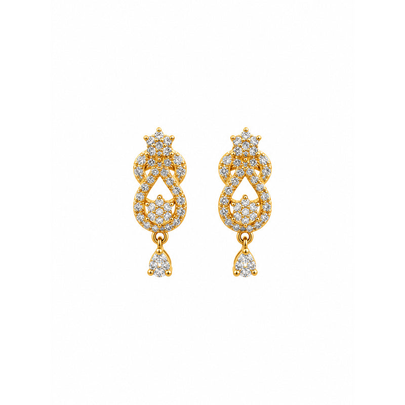 Gold Crystal Teardrop Earrings