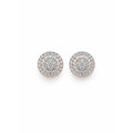 Silver Crystal Round Stud Earrings