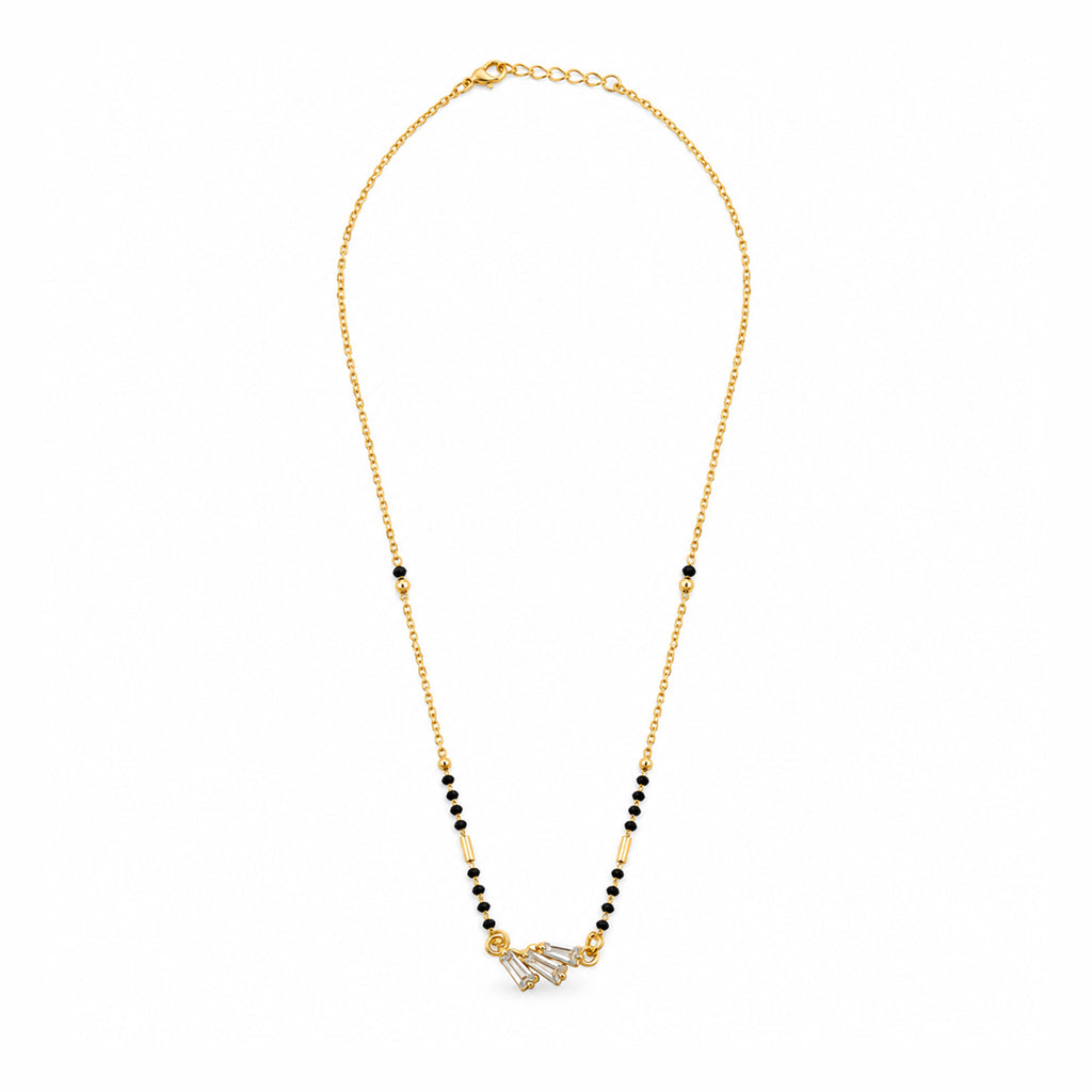Gold-Toned Black Beaded Mangalsutra