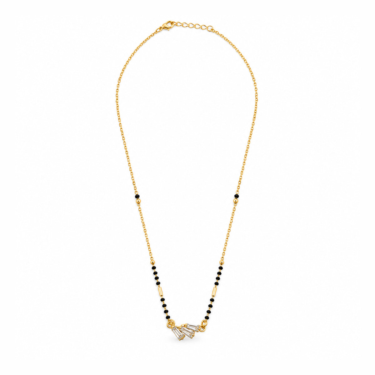 Gold-Toned Black Beaded Mangalsutra