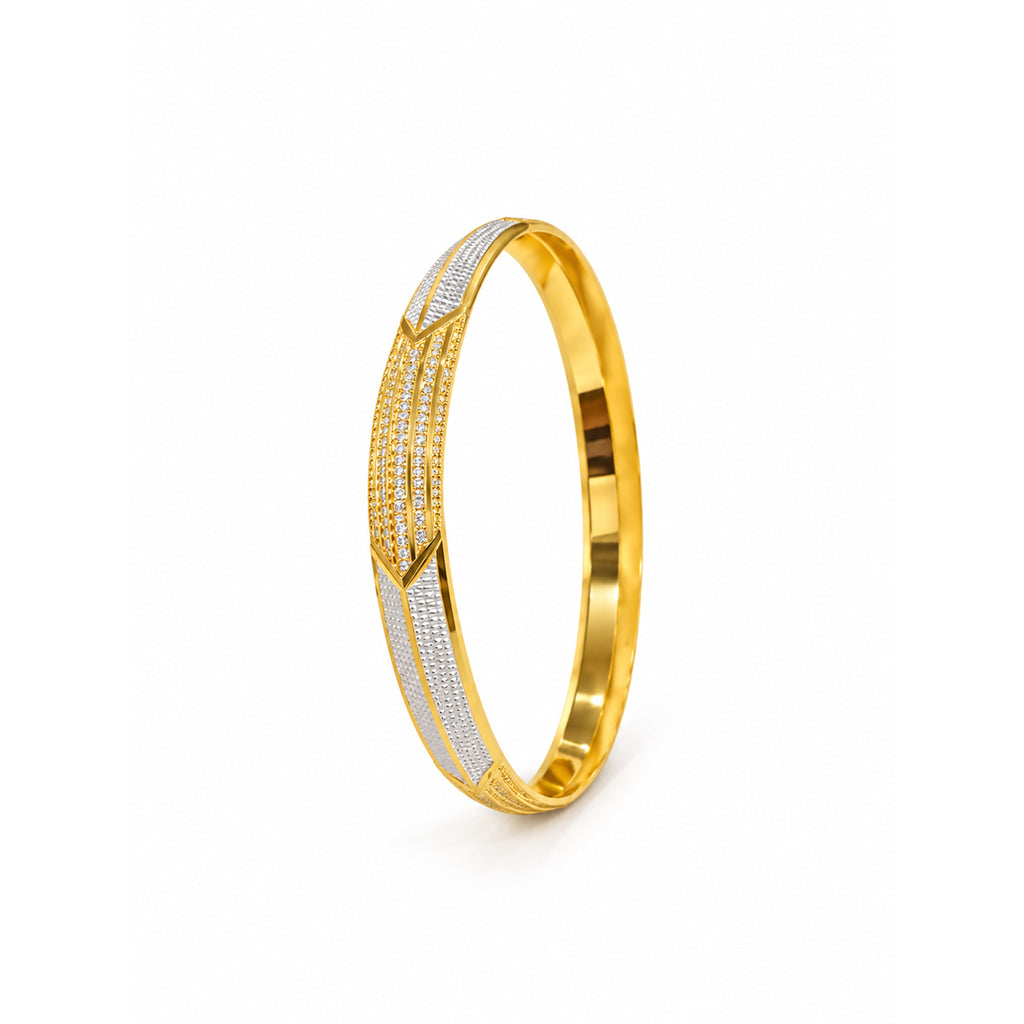 Two-Tone Crystal Designer Kada