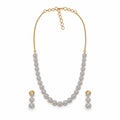 Women's Elegant Gold-Toned White Necklace