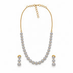 Women's Elegant Gold-Toned White Necklace