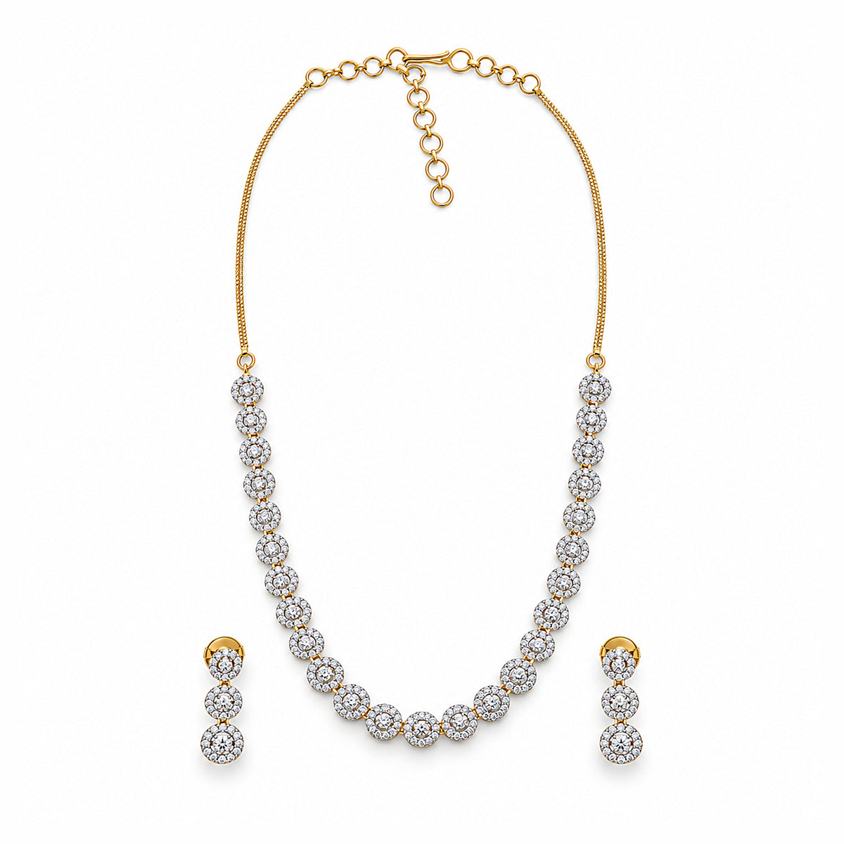Women's Elegant Gold-Toned White Necklace
