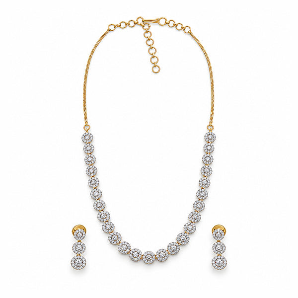 Women's Elegant Gold-Toned White Necklace