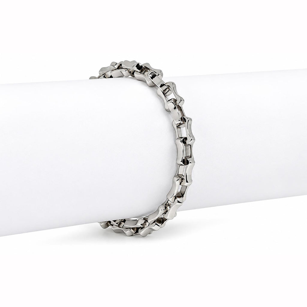 Silver Wave Link Bracelet