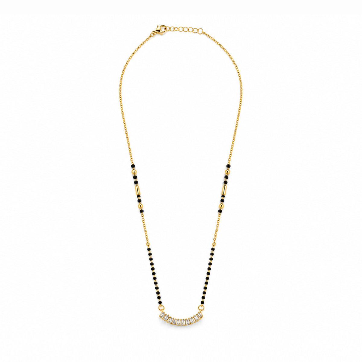 Gold-Toned Black Beaded Mangalsutra
