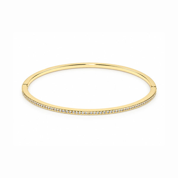 Women's Gold-Toned Classic Minimalist Sleek Round Bangle Bracelet