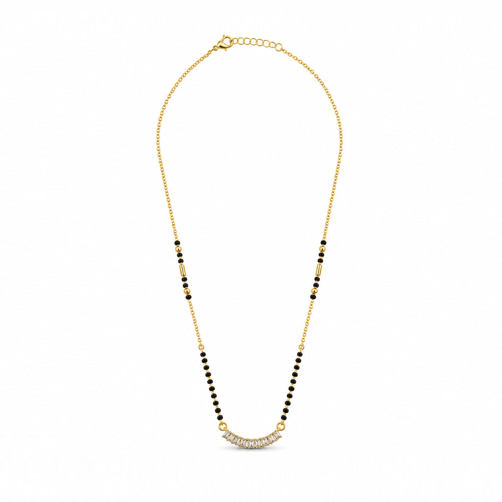 Gold-Toned Black Beaded Mangalsutra
