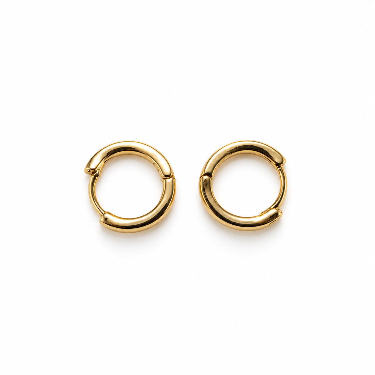 Gold-Toned Classic Plain Huggie Hoop Earrings