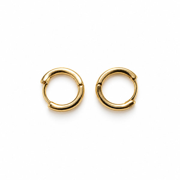 Gold-Toned Classic Plain Huggie Hoop Earrings