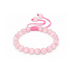 Natural Rose Quartz Crystal Beaded Bracelet for Men & Women