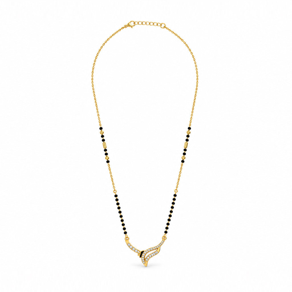 Gold-Toned Black Beaded Mangalsutra