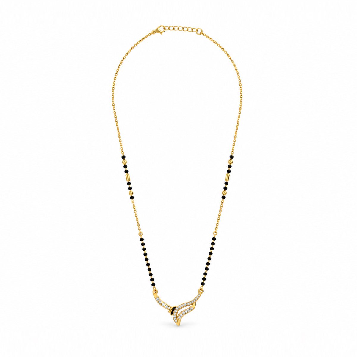 Gold-Toned Black Beaded Mangalsutra