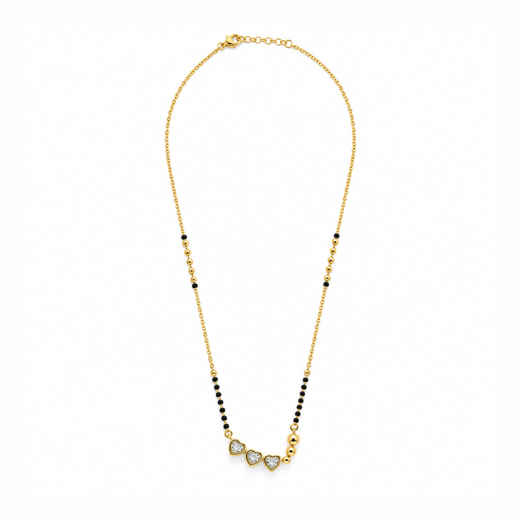 Triple Heart-Shaped AD Stone Mangalsutra