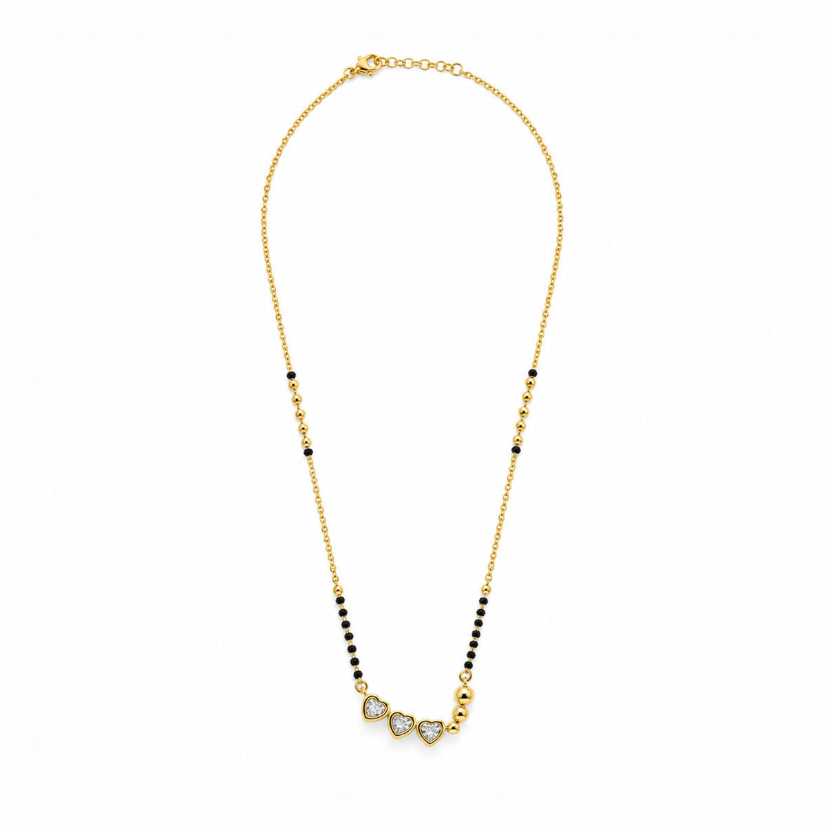 Triple Heart-Shaped AD Stone Mangalsutra