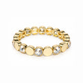 Women's Gold-Toned Champagne Crystal Stone-Studded Stretchable Bracelet