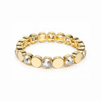 Women's Gold-Toned Champagne Crystal Stone-Studded Stretchable Bracelet