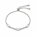 Women's Elegant Silver-Toned Rectangular Bracelet