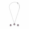 Women's Elegant Silver-Toned Purple Jewellery