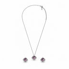 Women's Elegant Silver-Toned Purple Jewellery