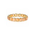 Women's Gold-Toned Peach Pink Stone-Studded Stretchable Bracelet