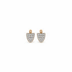 Women's Elegant Gold-Toned Pave Crystal-Studded Triangle Drop Earrings