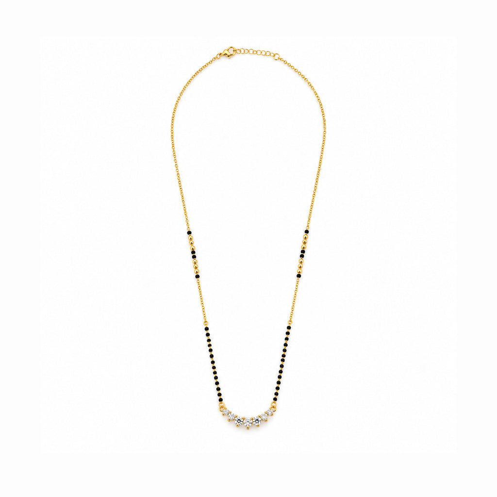 Gold-Toned Black Beaded Mangalsutra