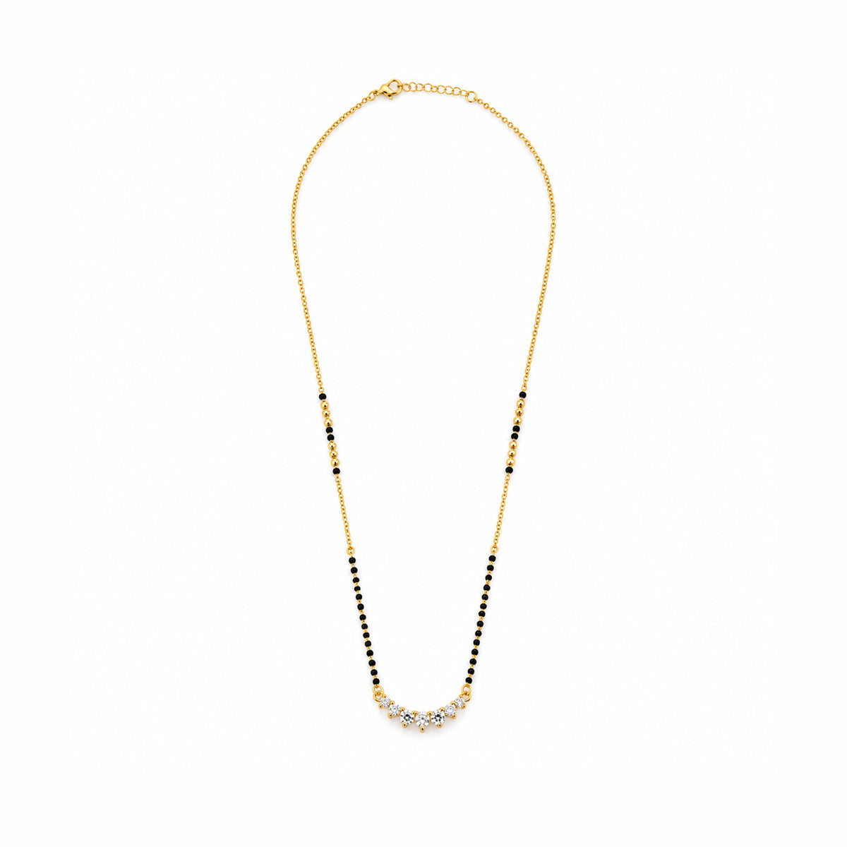Gold-Toned Black Beaded Mangalsutra