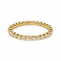Women's Gold-Toned White Crystal Stone-Studded Stretchable Tennis Bracelet