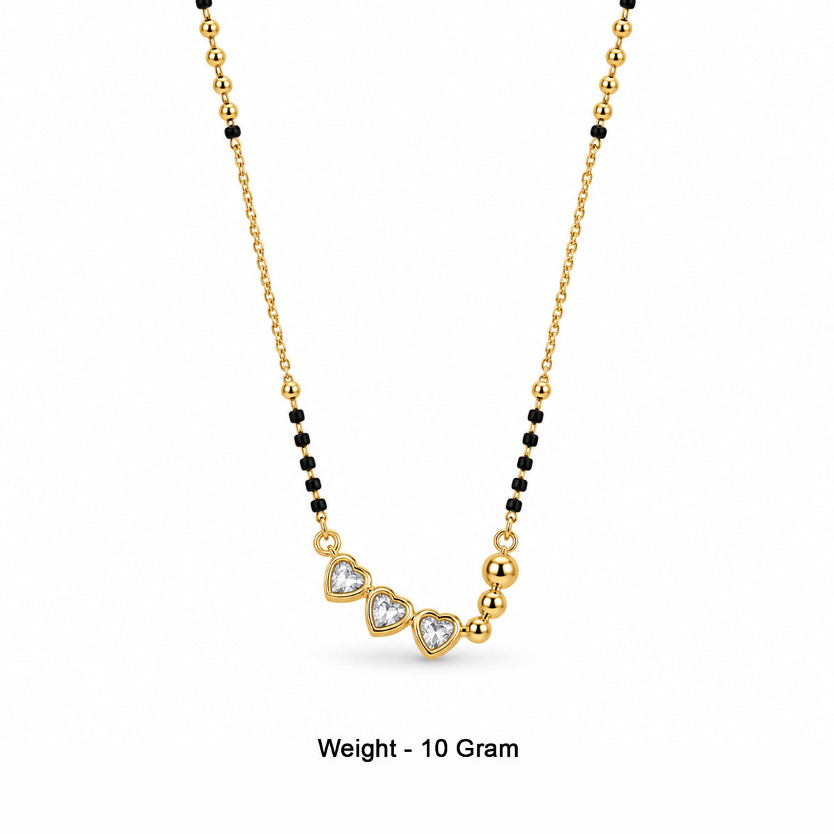 Triple Heart-Shaped AD Stone Mangalsutra