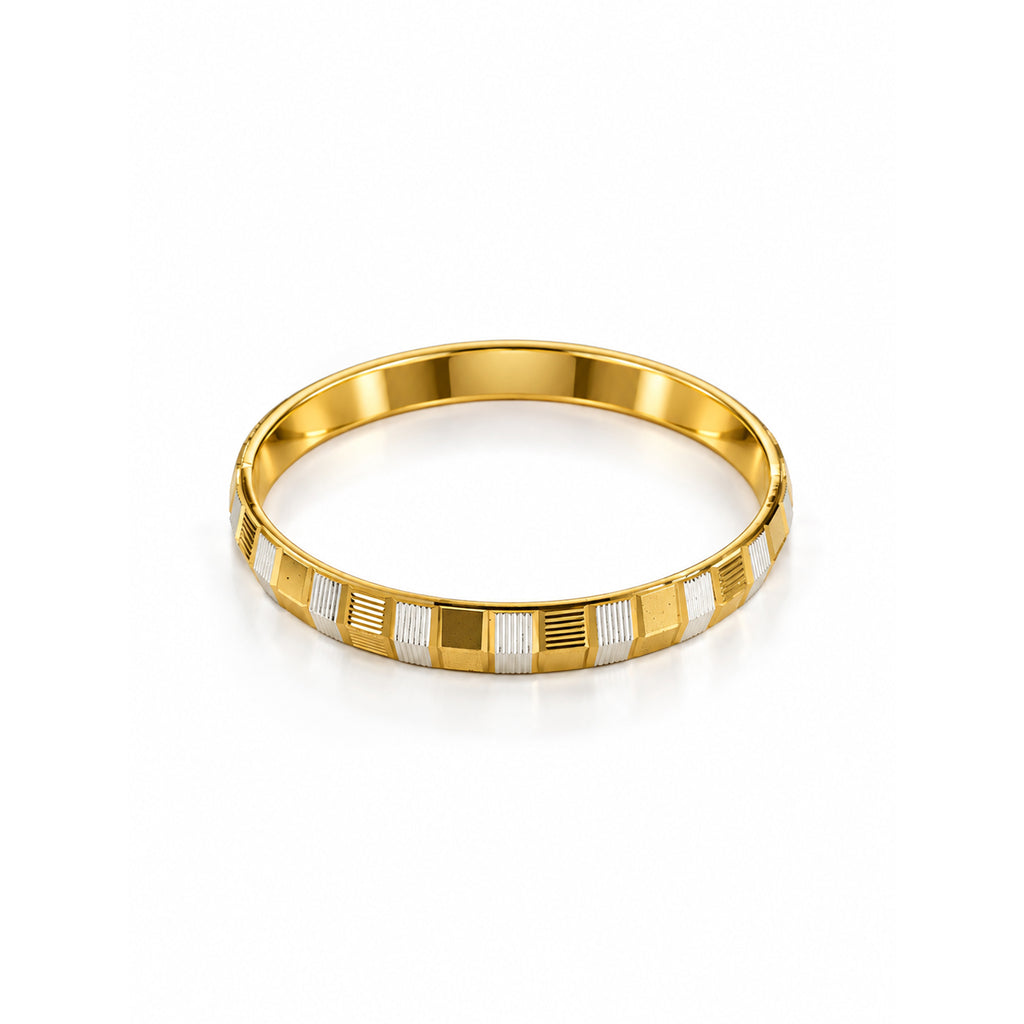 Two-Tone Geometric Designer Kada