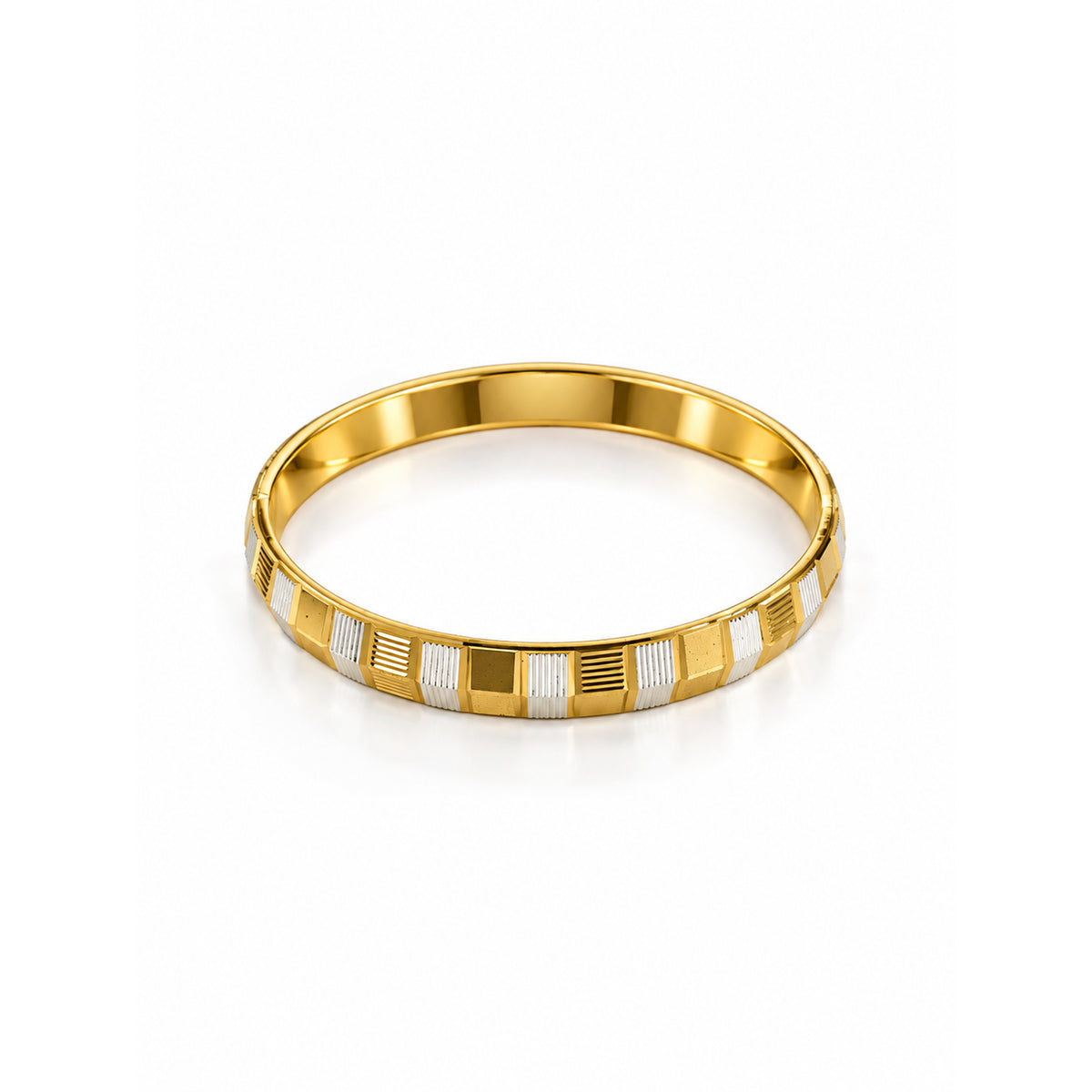 Two-Tone Geometric Designer Kada