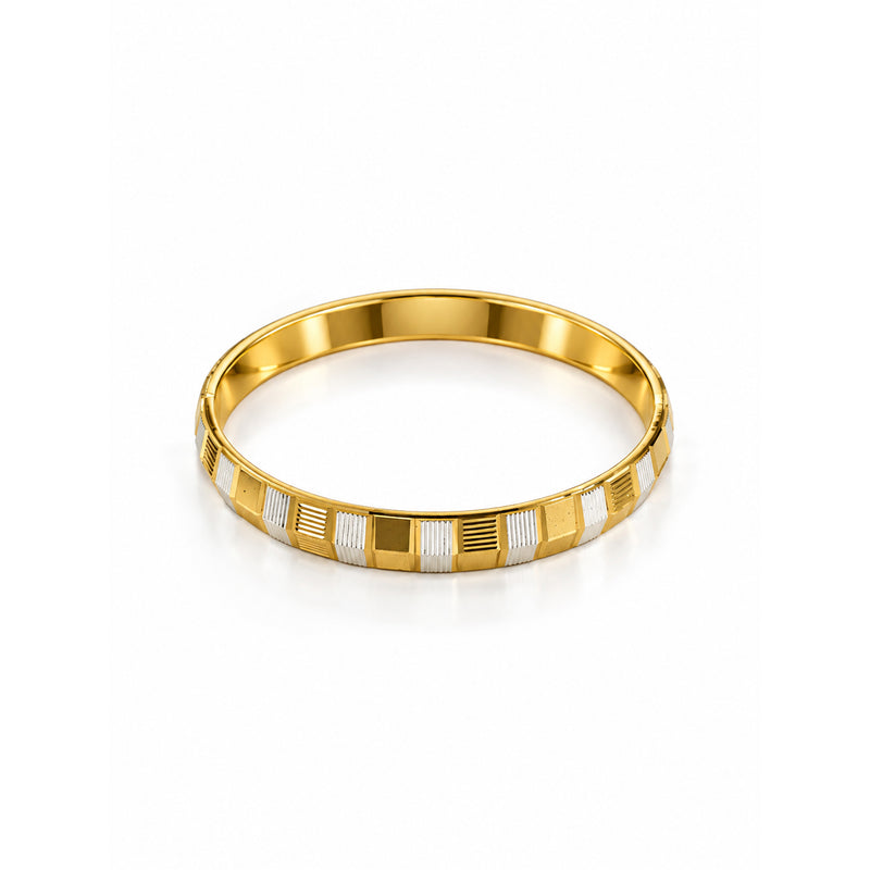 Two-Tone Geometric Designer Kada
