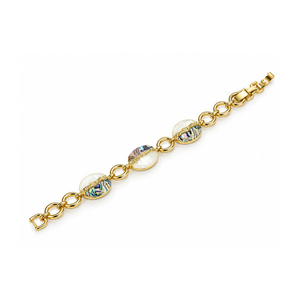 Women’s Gold-Toned Abalone Shell Statement Link Bracelet