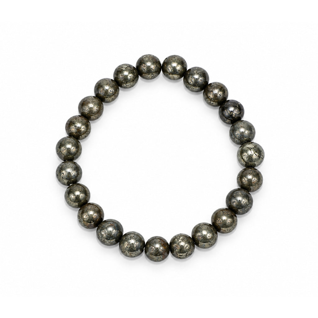 Natural Pyrite Stone Beaded Bracelet.
