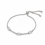 Women's Elegant Silver-Toned Rectangular Bracelet