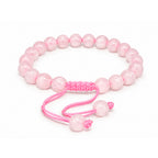 Natural Rose Quartz Crystal Beaded Bracelet for Men & Women