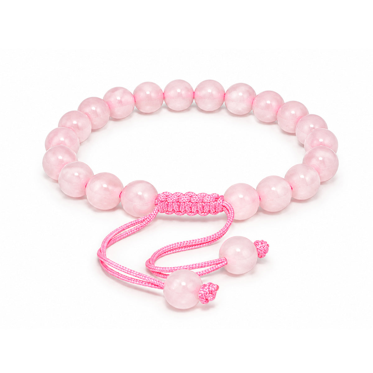 Natural Rose Quartz Crystal Beaded Bracelet for Men & Women